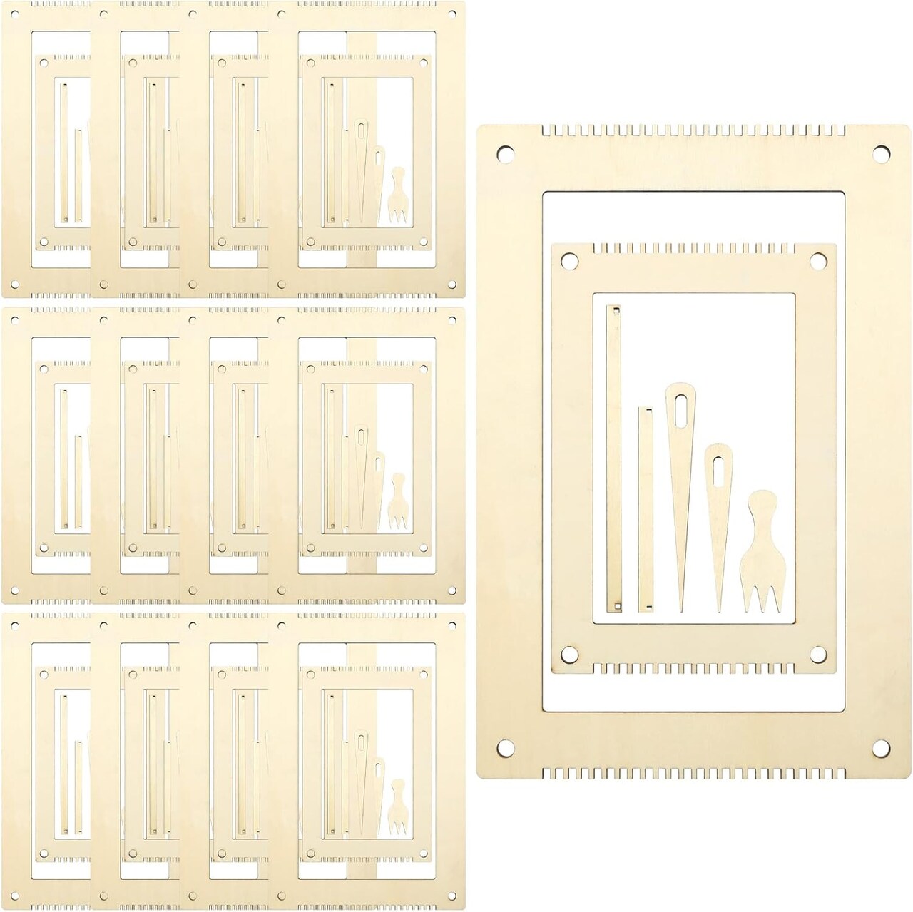 Weaving Loom Kit 5.3 x 7.8'', 7.9 x 11.8'' Wood Weaving Loom with Needles and Tools DIY for Kids Adult Beginners and Lovers Crochet Knitting Craft Activity